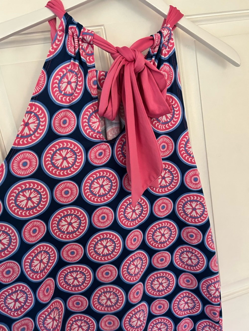 Mud Pie Navy and Pink Circular Print Maxi Dress - Picture 3 of 3